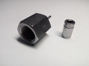 Zakucie pomiarowe DN02 pod manometr  1/4" + tulejka